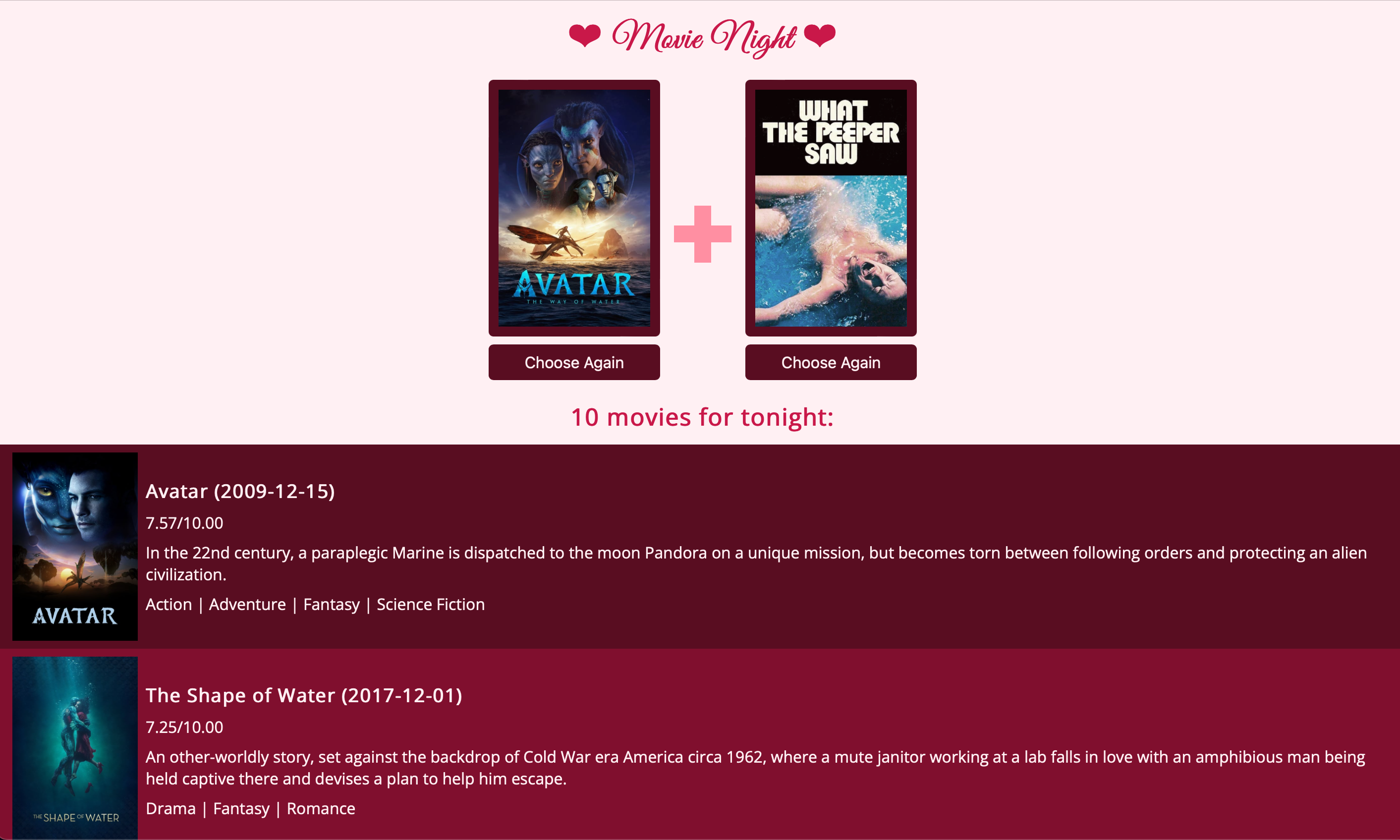 Movie Night Web