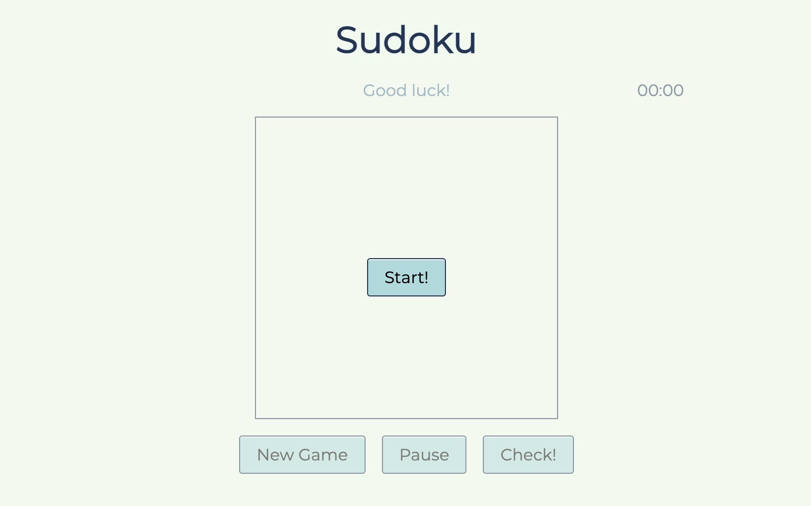 Sudoku Web Game